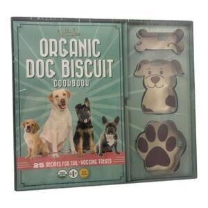 The Organic Dog Biscuit Cookbook Paperback Book & 3 Cookie Cutters NEW